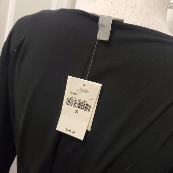 NWT J. Jill Black Midi Knit Dress Size Small, Stretch, Rope tie Belt - Picture 5 of 12